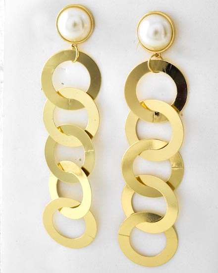 Pearl & Gold Draping Hoops