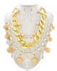 Gold Lucite Ball Necklace Set